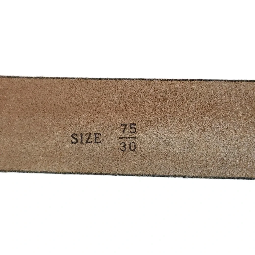 Vintage Levi's Leather Belt Brown 30 75 Made Italy Logo Buckle 1.5
